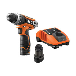 Шуруповерт-дриль акумулят. AEG : 2 x Li-Ion 12 В, 2 Агод, 34 Нм, 2 швидкості, патрон Ø≤10 мм + кейс