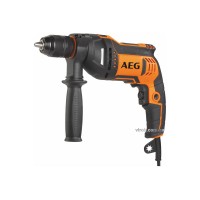 Дриль ударний мережевий AEG : 750 Вт, самозатискний патрон Ø≤ 13 мм (сталь) + кейс (SBE750RE)