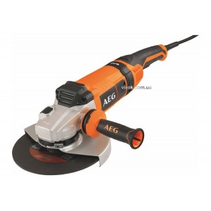 Шліфмашина кутова мережева AEG : Ø= 230 мм, 2400 Вт, 6600 об/хв, обертове- 180° руків'я + кейс