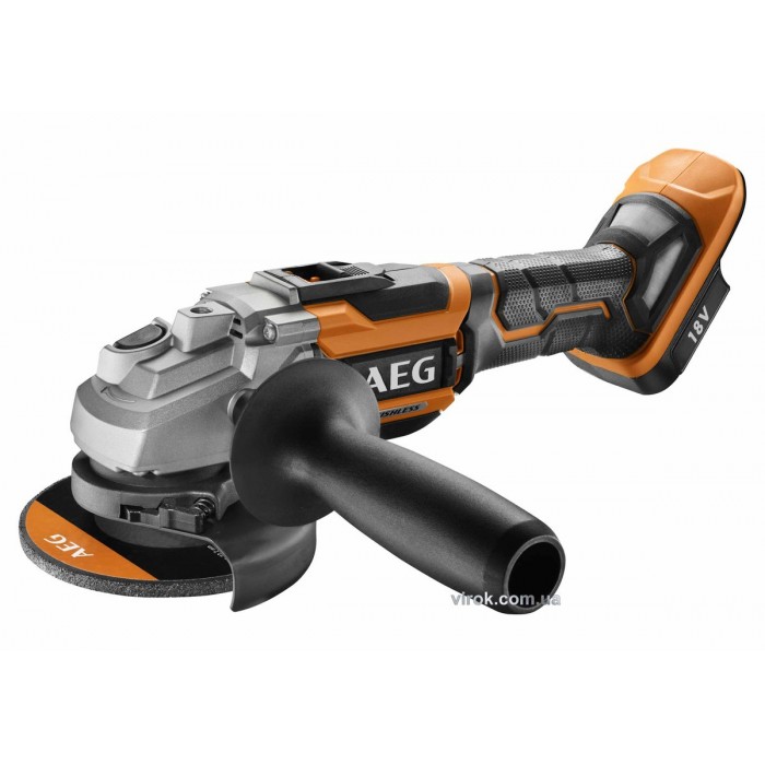 Шліфмашина кутова безщіткова акумул. AEG: Li-Ion 18 В, диск Ø=125 мм, 11000об/хв (БЕЗ АКУМУЛЯТОРА)