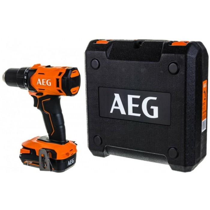 Шуруповерт-дриль акумул. AEG : 2 x Li-Ion 18 В, 2 Агод, патрон Ø≤13 мм (сталь) в футлярі