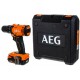 Шуруповерт-дриль акумул. AEG : 2 x Li-Ion 18 В, 2 Агод, патрон Ø≤13 мм (сталь) в футлярі
