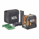 Нівелір лазерний AEG; дальність- 30 м, точність- 0,2 мм/1м, 1 горизонт. і 2 вертик. зелені промені