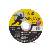 Диск відрізний по металу/нержав. сталі NINJA : Ø= 125 х 22.23 мм, t= 2,0 мм [25шт/уп/400]
