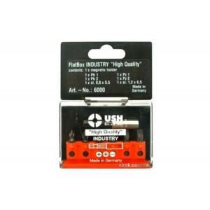 Набір насадок викруткових Industry USH: 1/4" з магнітн тримачем, PH1, PH2, PH3, PZ1, PZ2, PZ3; 7 ел.