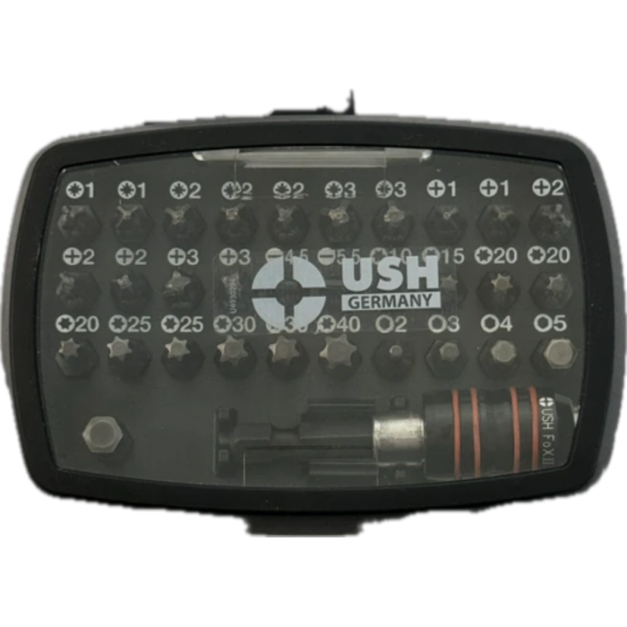 Набір насадок викруткових Industry USH: з тримачем, PH, PZ, SL, TX, HEX, 32 ел