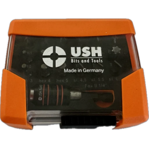 Насадки викруткові USH Industry: з магнітним тримачем, PH, PZ, SL, Torx, HEX, 19 ел