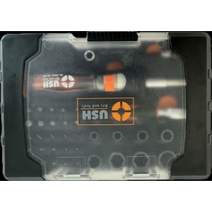 Насадки викруткові Industry USH: з магнітним тримачем, адаптерами, тріщаткою і викруткою 1/4", 45 ел