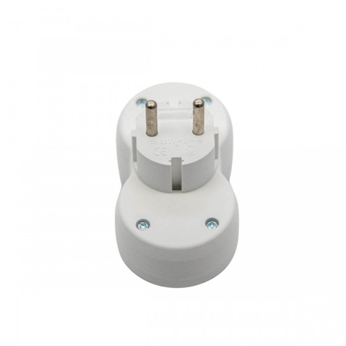 Вилка розгалужувальна електромережева VIROK 16А/250V на 2 гнізда без заземлення