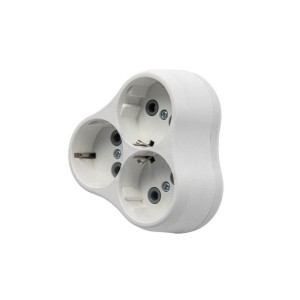 Вилка розгалужувальна електромережева VIROK на 3 гнізда 16А/250V з заземленням