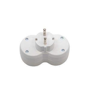 Вилка розгалужувальна електромережева ТМ VIROK на 2 гнізда 16А/250V з заземленням