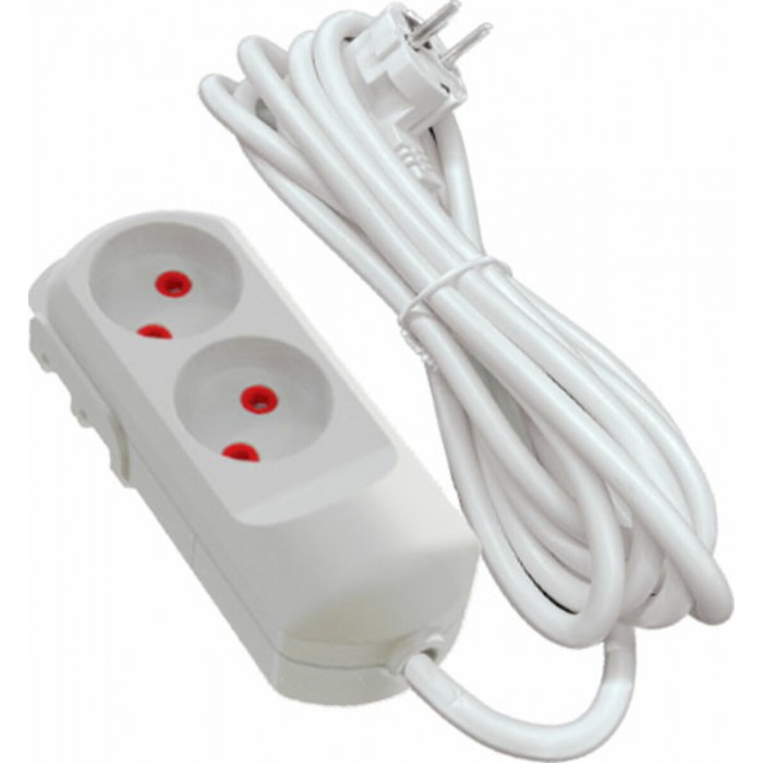 Подовжувач мережевий VIROK: l= 5 м, з 2 гніздами без заземлення