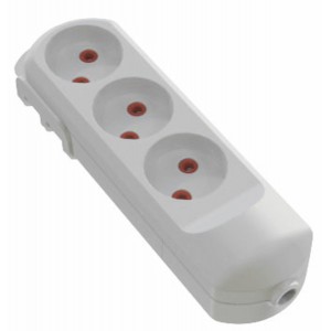 Колодка мережева VIROK: з 3 гніздами без заземлення