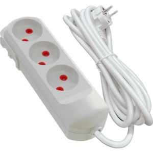 Подовжувач мережевий VIROK: l= 2 м, з 3 гніздами без заземлення