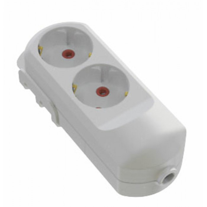 Колодка мережева VIROK: з 2 гніздами із заземленням