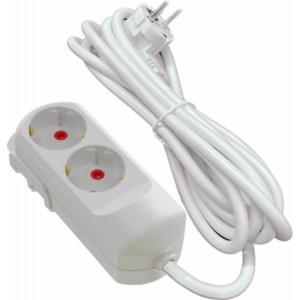 Подовжувач мережевий VIROK: l= 2 м, з 2 гніздами із заземленням