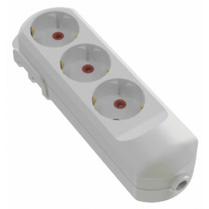 Колодка мережева VIROK: з 3 гніздами із заземленням