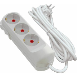 Подовжувач мережевий VIROK: l= 2 м, з 3 гніздами із заземленням