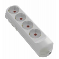 Колодка мережева VIROK: з 4 гніздами із заземленням