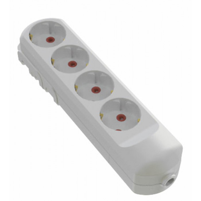 Колодка мережева VIROK: з 4 гніздами із заземленням