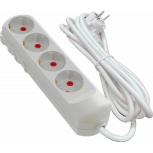 Подовжувач мережевий VIROK: l= 2 м, з 4 гніздами із заземленням