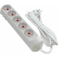 Подовжувач мережевий VIROK: l= 5 м, з 5 гніздами із заземленням