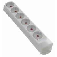 Колодка мережева VIROK: з 6 гніздами із заземленням