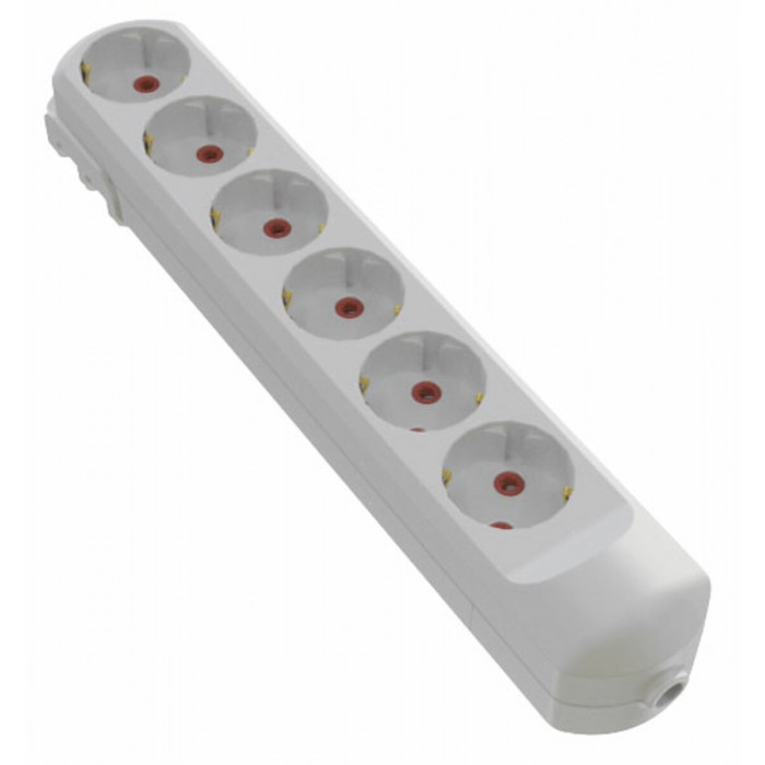 Колодка мережева VIROK: з 6 гніздами із заземленням