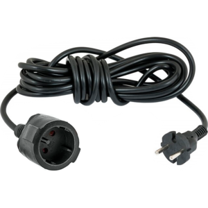 Подовжувач мережевий VIROK: l= 20 м, з 1 гніздом без заземлення, чорний(садовий)