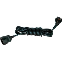 Подовжувач мережевий VIROK: l= 5 м, з 1 гніздом із заземленням, чорний(садовий)