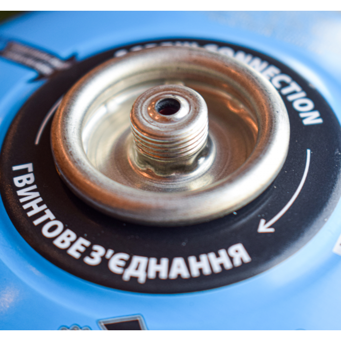 Балон газовий 1-разовий VIROK з різьбою (7/16) 500g/870ml. для плит/кемпінгу (EN417) BUTAN [12]