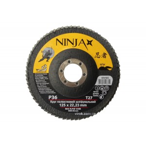 Круг пелюстковий шліфувальний NINJA : Т27, 125х22 мм, Р36 (10/200 шт. уп)
