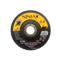 Круг пелюстковий шліфувальний NINJA : Т27, 125х22 мм, Р100 (10/200 шт. уп)