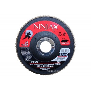 Круг пелюстковий шліфувальний NINJA Zirconium : Т27, 125х22 мм, Р100, Al, Inox, Steel [10/200шт. уп]
