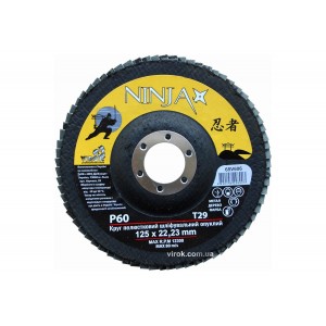 Круг пелюстковий шліфувальний NINJA опуклий : Т29, 125х22 мм, Р60 (10/200 шт. уп)