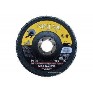 Круг пелюстковий шліфувальний NINJA опуклий : Т29, 125х22 мм, Р100 (10/200 шт. уп)