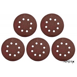 Круг шліфувальний самозачепний 8 отворів NINJA : Ø125 мм. Р40. універсальний Уп. 5 шт. [100]