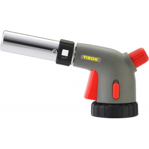 Пальник газовий VIROK з цанговим (швидким) з'єднанням, Piezo + 360*, ceramic, блок. кнопка