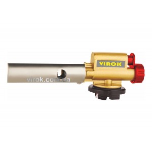 Пальник газовий VIROK з цанговим (швидким) з'єднанням, Piezo + 360°, ceramic. [50/4]