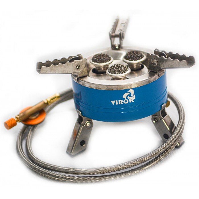 Плита газова туристична VIROK 3 кофорки+шланг з різьбовим (7/16) з'єднанням[12]