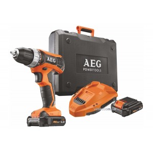 Шуруповерт-дриль акумул. AEG : Li-Ion 14.4 В, 1.5 Агод, 32 Нм, патрон Ø≤10 мм (сталь) 2 бат+ кейс DW