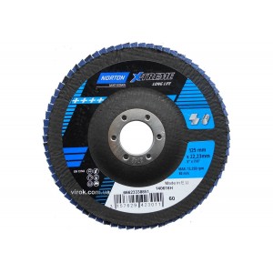 Круг пелюстковий шліфувальний NORTON VULCAN" X-TREME(метал+нерж.); Ø= 125/22 мм, Р 60