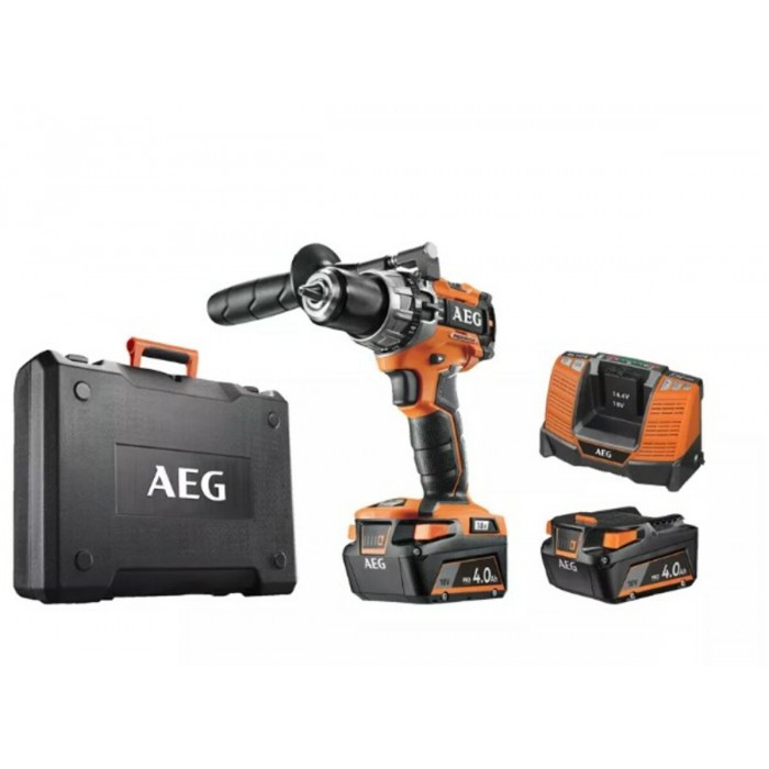Шуруповерт-дриль ударний безщітк. акумул. AEG: 2 x Li-Ion 18В, 4 Агод, 65 Нм, патрон Ø≤13 мм + кейс