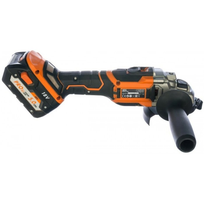 Шліфмашина кутова безщіткова акумул. AEG: Li-Ion 2x18 В 5 AхГод, диск Ø=125 мм, 11000об/хв