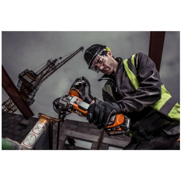 Шліфмашина кутова безщіткова акумул. AEG: Li-Ion 2x18 В 5 AхГод, диск Ø=125 мм, 11000об/хв