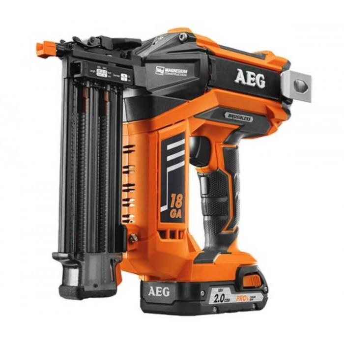 Цвяхозабивач акумуляторн AEG,Li-Ion 18V до цвяхів 18GA l=16-55мм,2 уд/сек,маг 105ш(БЕЗ АКУМУЛЯТОРА)