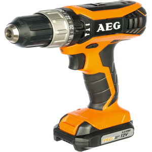 Шуруповерт-дриль акумул. AEG: 2 x Li-Ion 12 В, 2 Агод, 32 Нм, швидкозатиск. патрон Ø≤10 мм(сталь) DW