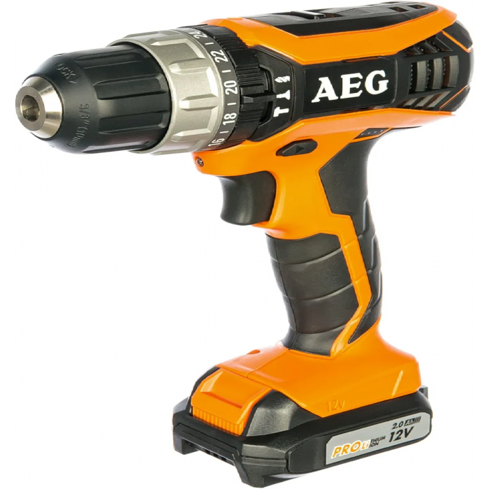 Шуруповерт-дриль акумул. AEG: 2 x Li-Ion 12 В, 2 Агод, 32 Нм, швидкозатиск. патрон Ø≤10 мм(сталь) DW