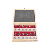 Набір фрез AEG зі шпінделем Ø= 8 мм, в деревяному футлярі, 12 шт