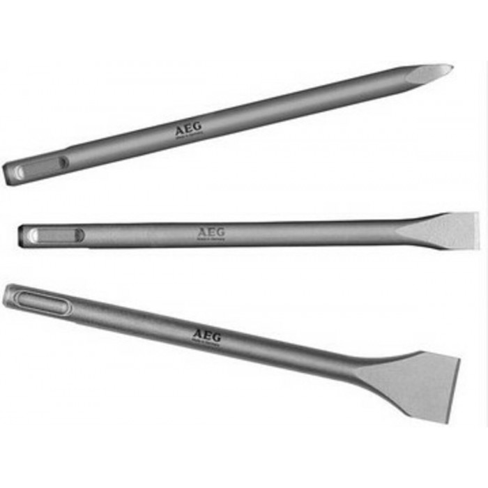 Зубила з шпинделем SDS+ AEG, 2 пласкі зубила і 1- піка, l= 200 мм